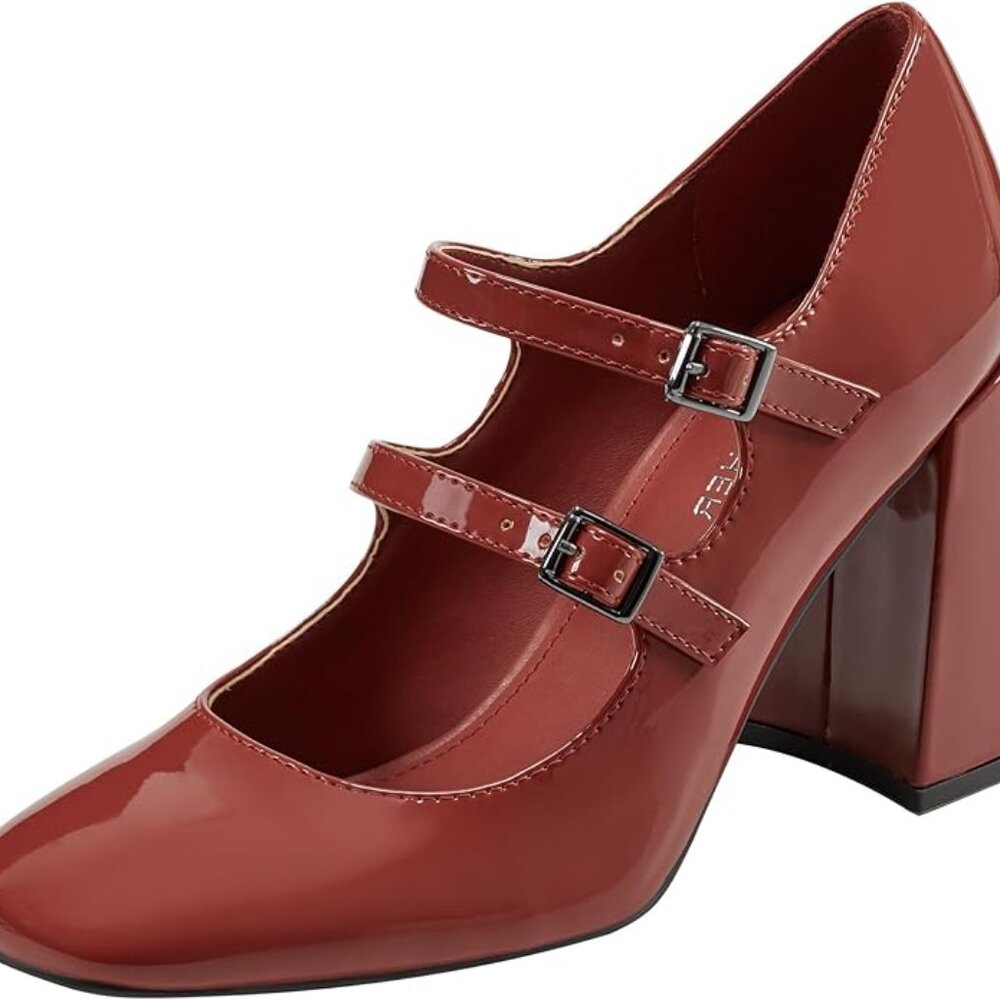 NWB - Marc Fisher Women's Charisy Pump - 5 Red Heeled Mary Janes - Picture 6 of 6
